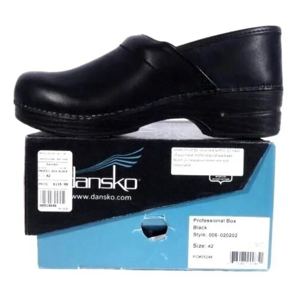 Dansko Womens Clog Black Size 42 11.5 Style 006 020202 Leather w Box - Picture 1 of 6